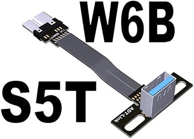 Main image of USB 3.0 Male to Female Flat Connection Cable 90 Degree Adapter Data Cord Type-A to Micro-B Connector 5G/bps High Speed Extension(S5T-W6B)(25cm)