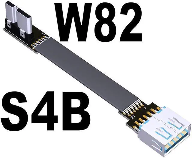 Main image of USB 3.0 Male to Female Flat Connection Cable 90 Degree Adapter Data Cord Type-A to Micro-B Connector 5G/bps High Speed Extension(S4B-W82)(25cm)