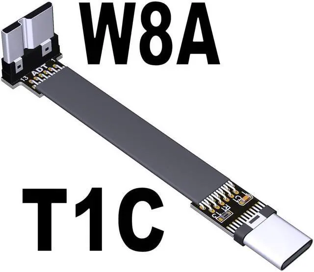 Main image of USB-C 3.0 Male to Male Adapter Cable Type-C to Micro-B Elbow Flat Data Extension Cable USB3.0 for Micro-USB HDD Enclosure 5G/bps(T1C-W8A)(25cm)