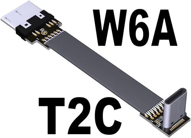 Main image of USB-C 3.0 Male to Male Adapter Cable Type-C to Micro-B Elbow Flat Data Extension Cable USB3.0 for Micro-USB HDD Enclosure 5G/bps(T2C-W6A)(25cm)