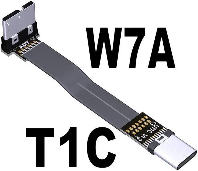 Main image of USB-C 3.0 Male to Male Adapter Cable Type-C to Micro-B Elbow Flat Data Extension Cable USB3.0 for Micro-USB HDD Enclosure 5G/bps(T1C-W7A)(25cm)