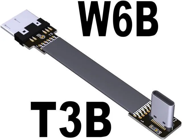 Main image of USB-C 3.0 Male to Male Adapter Cable Type-C to Micro-B Elbow Flat Data Extension Cable USB3.0 for Micro-USB HDD Enclosure 5G/bps(T3B-W6B)(25cm)