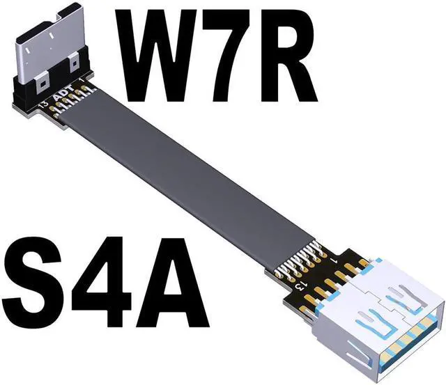 Main image of Type-A to Micro-B Connector Data Cable USB Flat Slim Line 5g/bps High Speed USB-A USB 3.0 Male to Female Cord Support OTG Cable(S4A-W7R)(25cm)