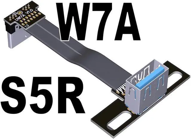 Main image of Type-A to Micro-B Connector Data Cable USB Flat Slim Line 5g/bps High Speed USB-A USB 3.0 Male to Female Cord Support OTG Cable(S5R-W7A)(25cm)