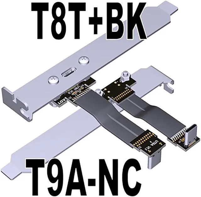 Main image of 20G USB 3.2 Type C Gen2x2 Flat Ribbon Cable Fold 90 Angle USB C 3.2 Extender OTG Data Charge FPC FPV Aerial Photography Cord 20P(T9A-T8T-NC-BK)(5cm)