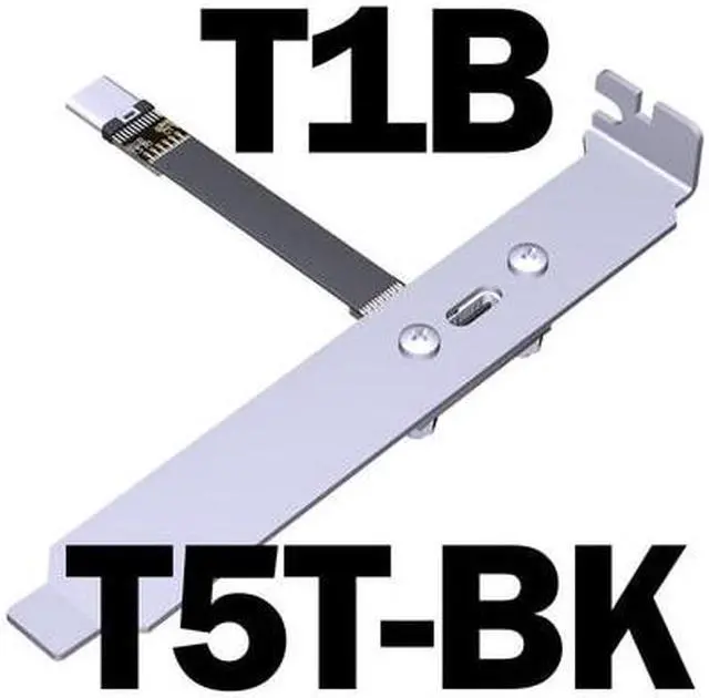 Main image of ADT USB 3.1 Type-C Male to Type C Female Up/Down Angle USB Data Sync Charge Cable USB-C Connector Adapter FPC FPV Flat Cord(T5T-T1B w Bracket)(15cm)