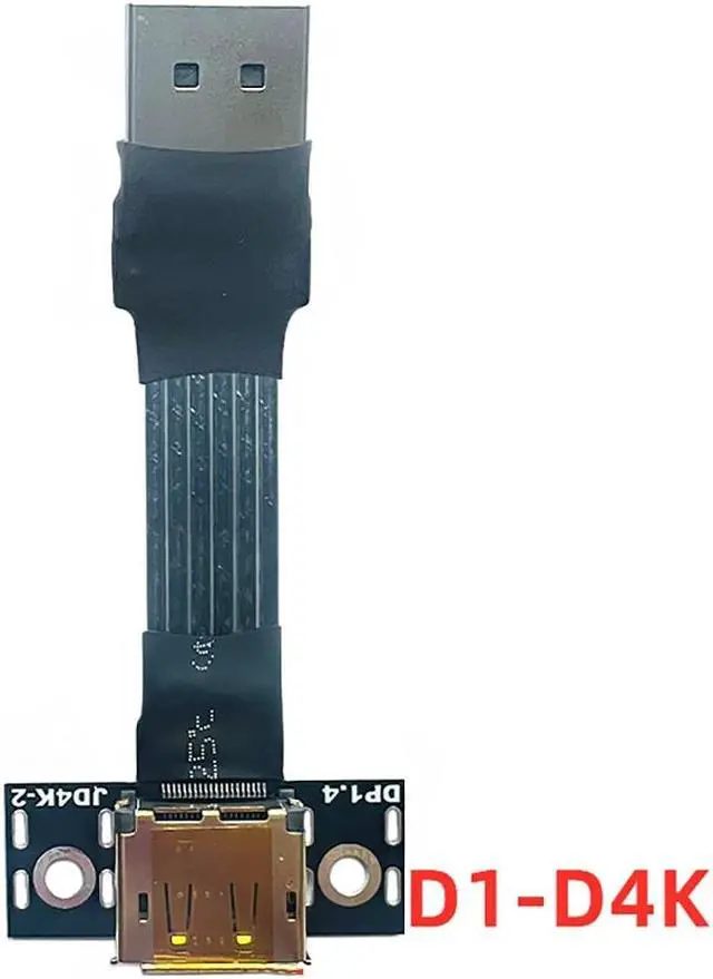 Main image of For DisplayPort 1.4 Cable + Fixing Hole Seat 4K HDR DSC DP Adapter for Video PC Laptop TV DP V1.4 Displayport Ribbon Extender(D1-D4K Black)(25cm)