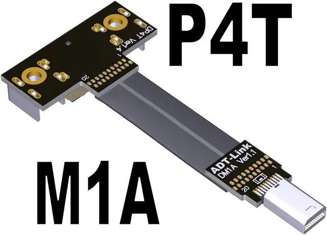 Main image of FPV Mini DisplayPort Extension Cable Mini-DP to DP 4K 60Hz 1.2V Adapter Display Port Ribbon Flat Thin Bendable Female Bracket(M1A-P4T)(25cm)