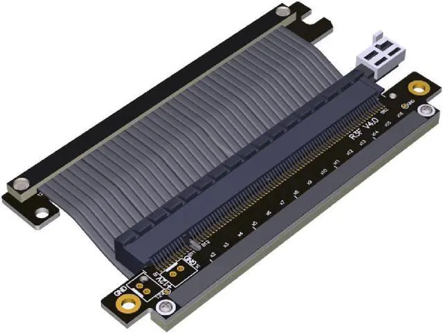Main image of 1x PCIe 3.0 x16 Riser Cable RTX3090 RX6800xt Graphics Card for ITX A4 PC Case PCI-E 3.0 16x Double Reverse Extension Adapter(R33UF-TU-Black)(20cm)