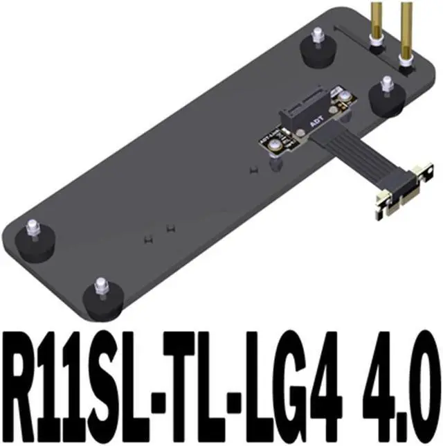 Main image of PCI-E 4.0 X1 Riser Cable Dual 90 Degree PCIe Gen4 x1 to 1x Extension Cable PCI Express Riser Card Ribbon Extender 16G/Bps R11SF(R11SL-TL-LG4 4.0)(25cm)