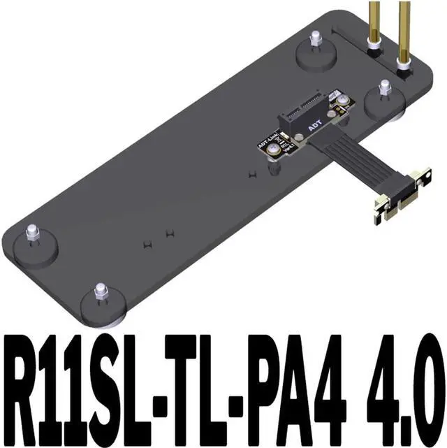 Main image of PCI-E 4.0 X1 Riser Cable Dual 90 Degree PCIe Gen4 x1 to 1x Extension Cable PCI Express Riser Card Ribbon Extender 16G/Bps R11SF(R11SL-TL-PA4 4.0)(15cm)