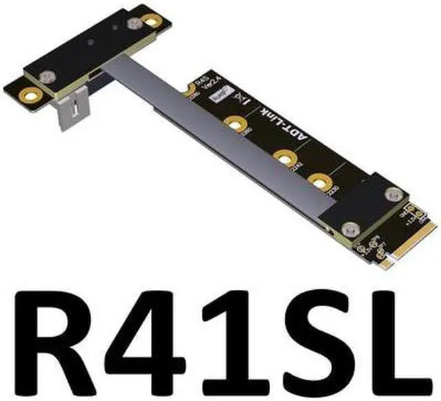 Main image of ADT R41SF/SL/SR PCIe x1 Pci-e 1x 3.0 to for M.2 key M Riser Adapter Card Extension Ribbon Cable M2 key-M 1 PCI-express 8G/bps(R41SL)(60cm)