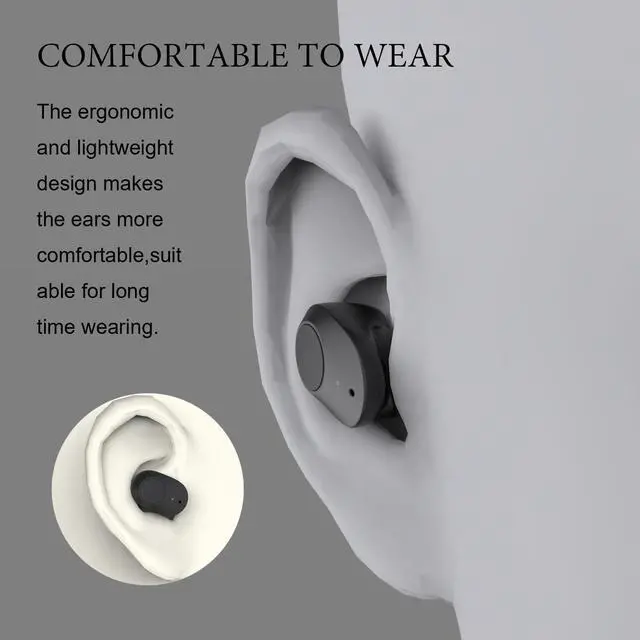 Alt view image 5 of 7 - Rechargeable hearing aid, compact mini hearing amplifier, easy to carry elderly sound amplifier, contains 4 hearing aid black
