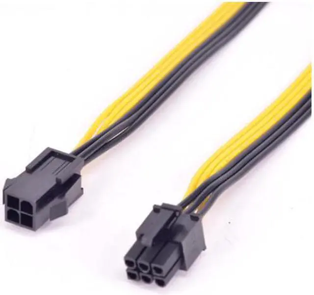 ミッドレングス　6.6ft PCIe 6Pin Male to CPU 4Pin Female Power Conversion Cable ATX 12V 4