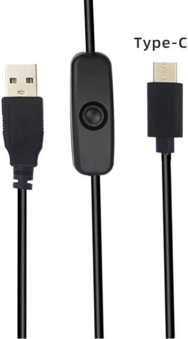 Alt view image 4 of 4 - Raspberry Pi 4B Raspberry Pi USB Type-C 20AWG power cord with switch over 3A 1.5m