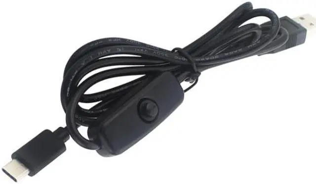 Main image of Raspberry Pi 4B Raspberry Pi USB Type-C 20AWG power cord with switch over 3A 1.5m