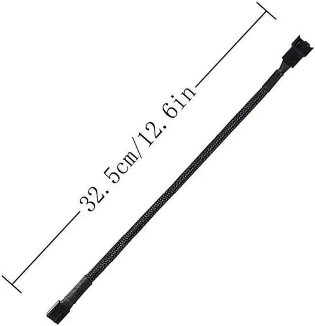 Alt view image 2 of 4 - 10 Pack- 11.8 inch PWM Fan Extension Cable PC Fan Extension Cable Compatible with ATX Case 3 Pin & 4 Pin Cooling Fans Durable Black Nylon Braided Case Fan Extension Cable