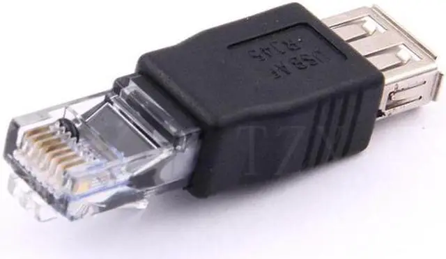 Main image of 1pcs Crystal Head RJ45 Male to USB 2.0 AF A Female Adapter Connector Laptop LAN Network Cable Ethernet Converter plug
