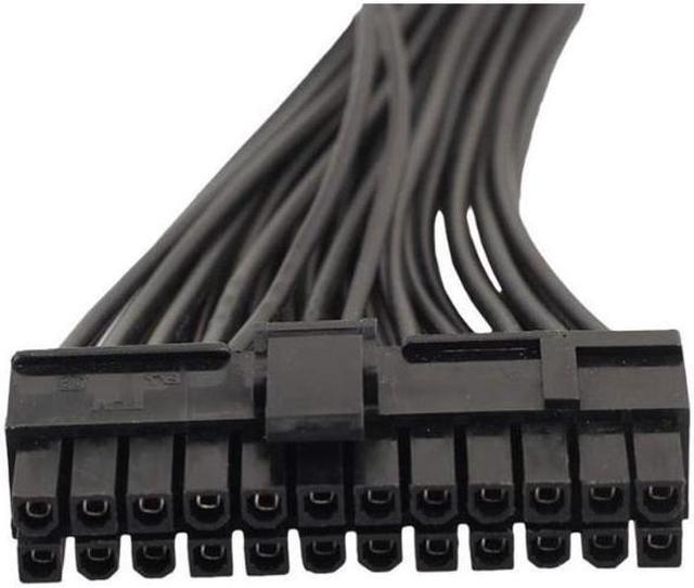 Alt view image 2 of 4 - Dual PSU Power Supply Extension Cable for ATX Motherboard,Full Copper 24pin Chassis Power Start line,24 pin to 24(20+4) pin, 1ft/30cm