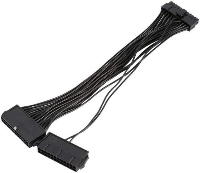 Alt view image 3 of 4 - Dual PSU Power Supply Extension Cable for ATX Motherboard,Full Copper 24pin Chassis Power Start line,24 pin to 24(20+4) pin, 1ft/30cm
