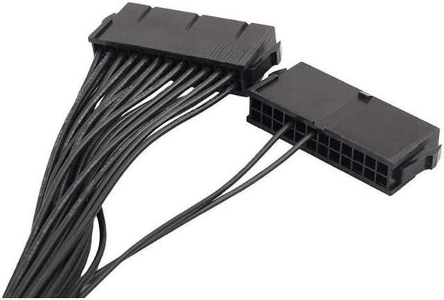 Alt view image 4 of 4 - Dual PSU Power Supply Extension Cable for ATX Motherboard,Full Copper 24pin Chassis Power Start line,24 pin to 24(20+4) pin, 1ft/30cm