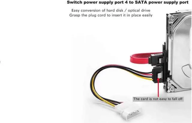 Alt view image 3 of 6 - SATA to Molex Adapter 3 Pack 4Pin Molex to SATA Power Cable SATA 15 Pin Female to Molex 4 Pin Male Power Cable Adapter 8-inch