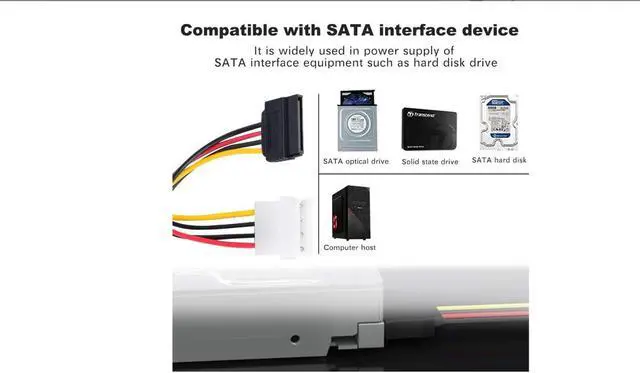 Alt view image 5 of 6 - SATA to Molex Adapter 3 Pack 4Pin Molex to SATA Power Cable SATA 15 Pin Female to Molex 4 Pin Male Power Cable Adapter 8-inch