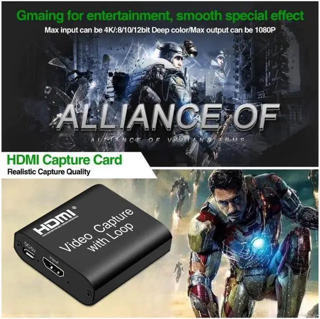 Alt view image 3 of 7 - Audio Video Capture Cards, 1080P 60FPS Game Video Capture Card Device, Live Stream and Record for Switch/X-1/360/ PS4/3/Wii U/Wins/Linux/Mac