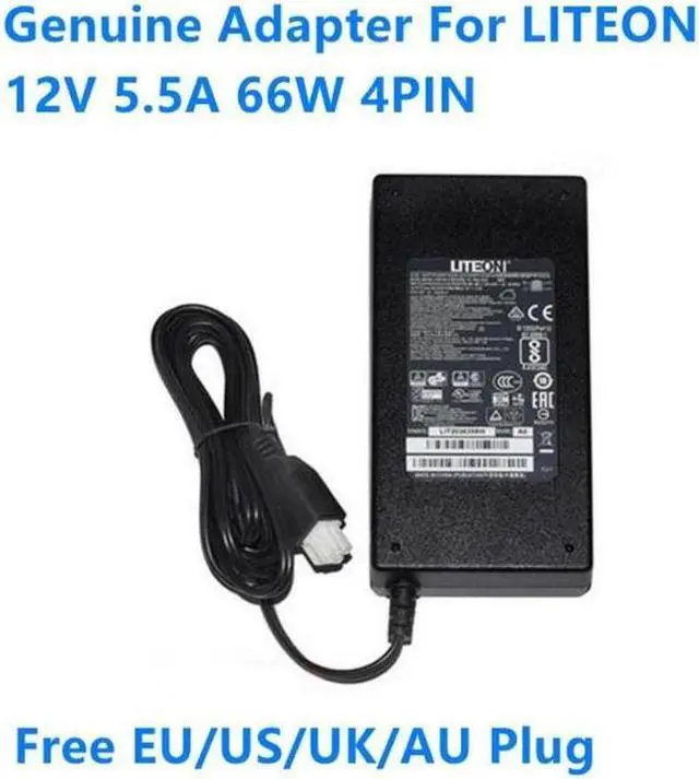 Alt view image 3 of 4 - 12V 5.5A 66W 4PIN LITEON PA-1660-2SA2 341-100346-01 AC Adapter For Router Power Supply Charger