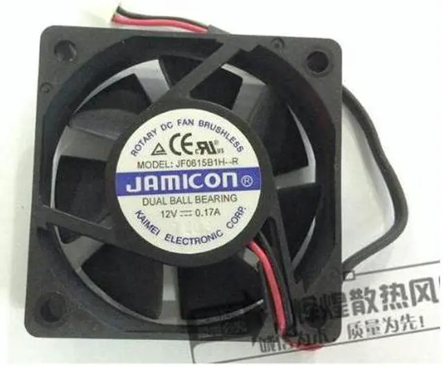Main image of JAMICON JF0615b1h--r JF0615b1h-r 12V 0.17A 6015 6CM 2-Balls bearing 2-Wires 2-Pins Cooling fan for case