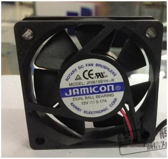 Alt view image 2 of 4 - JAMICON JF0615b1h--r JF0615b1h-r 12V 0.17A 6015 6CM 2-Balls bearing 2-Wires 2-Pins Cooling fan for case