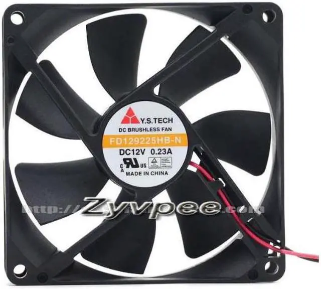 Main image of Zyvpee Y.S.TECH 9025 FD129225HB-N 12V 0.23A 2 wires 2 pins 9cm case fan axial fan