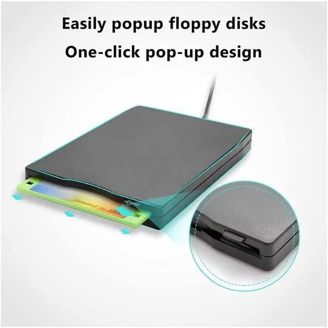 Alt view image 4 of 7 - 3.5" USB External Floppy Disk Drive, 3.5-inch Portable 1.44MB FDD Diskette Drive for Windows 2000/XP/Vista/7/8, Plug and Play Floppy Disk Reader Adapter for PC Laptop Desktop Computer Notebook