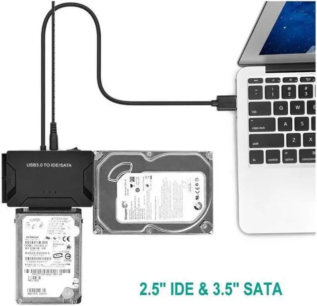 Alt view image 5 of 7 - USB 3.0 to IDE SATA Adapter USB 3.0 to Hard Drive Converter Cable with Power Switch for 2.5" 3.5" SATA IDE SSD Hard Drive Disks Support 4TB Include 12V 2APower Adapter & USB 3.0 Cable
