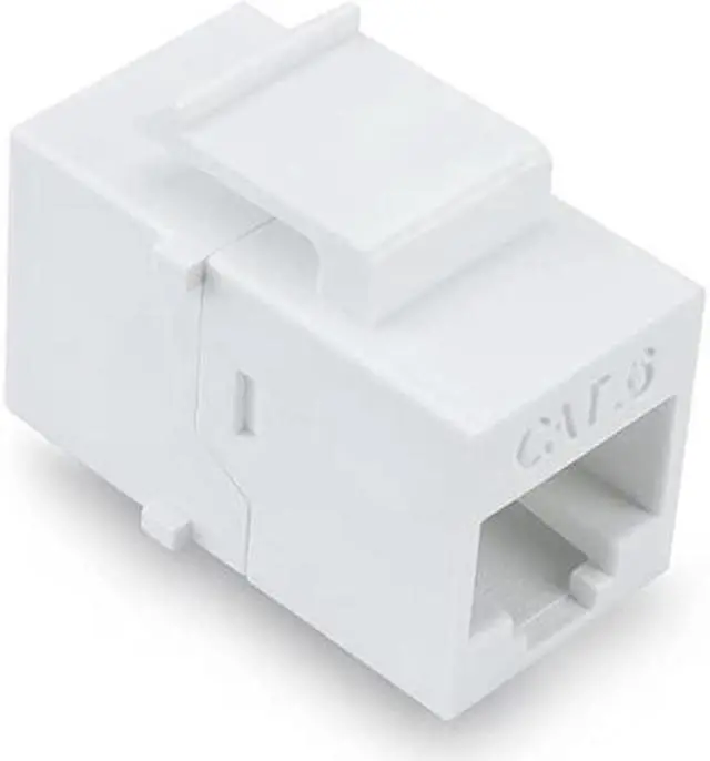 Alt view image 2 of 3 - Female to Female Cat6 Keystone RJ45 Couplers 10 Pack White