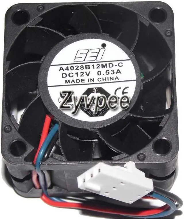 Main image of SEI 4028 A4028B12MD-C P/N:371-2095-01 12V 0.53A 3 Wires 3 Pins Connector Cooling fan