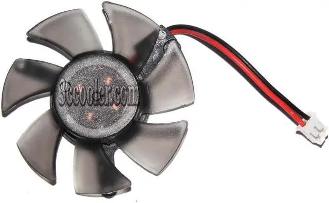 Alt view image 2 of 2 - EVERFLOW T125010SL GV-N620D3-1GL 12V 0.13A 2 wires 2 pins vga fan graphics card cooler