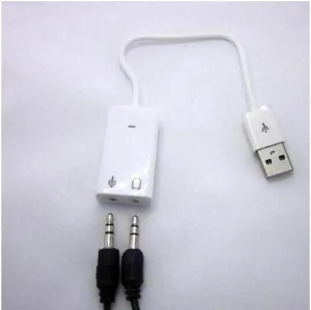 Alt view image 4 of 6 - Etmakit 3D White 2.0 Virtual 7.1 Channel External USB Audio Sound Card Adapter Sound Cards For Laptop PC Mac With Cable