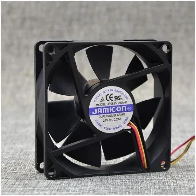 Alt view image 3 of 4 - Original JAMICON 8CM 8025 24V 0.21A Fan JF0825B2UA-R 3 Line Double Roll