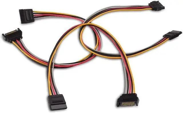 Alt view image 2 of 3 - 3-Pack 15 Pin SATA Power Extension Cable 8 Inches