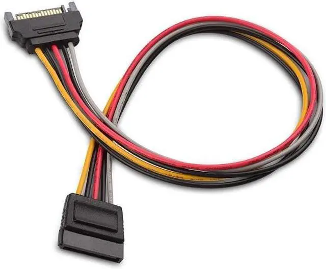 Alt view image 3 of 3 - 3-Pack 15 Pin SATA Power Extension Cable 8 Inches