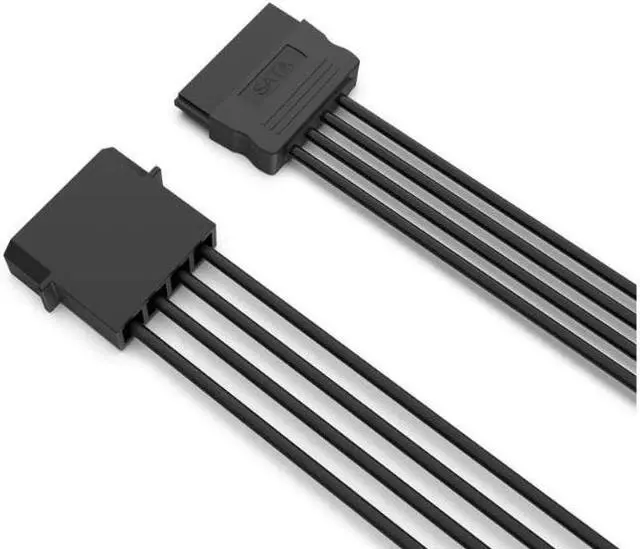Alt view image 2 of 5 - 3 Pack SATA 15Pin Female to IDE Molex 4Pin Male HDD Extension Power Adapter Cable for Serial ATA Hard Drives, SATA HDD, SSD, CD Driver, CD Writer, CD ROM Drives Black 18 Inch 50cm
