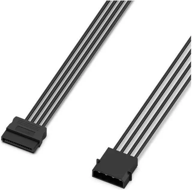 Alt view image 3 of 5 - 3 Pack SATA 15Pin Female to IDE Molex 4Pin Male HDD Extension Power Adapter Cable for Serial ATA Hard Drives, SATA HDD, SSD, CD Driver, CD Writer, CD ROM Drives Black 18 Inch 50cm