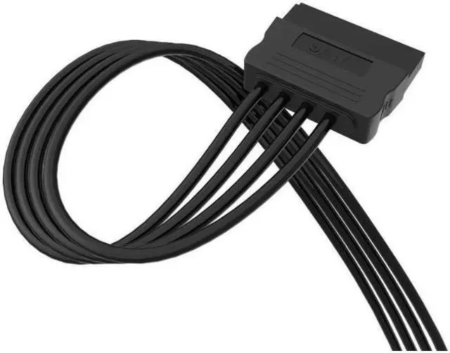 Alt view image 4 of 5 - 3 Pack SATA 15Pin Female to IDE Molex 4Pin Male HDD Extension Power Adapter Cable for Serial ATA Hard Drives, SATA HDD, SSD, CD Driver, CD Writer, CD ROM Drives Black 18 Inch 50cm