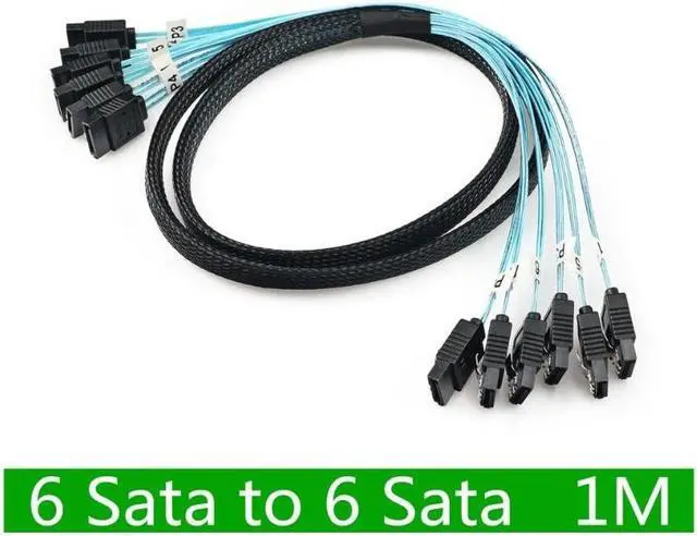Main image of CableDeconn High Speed 6Gbps 6pcs Set Sata 6 SATA Cable SAS Cable for Server 1M