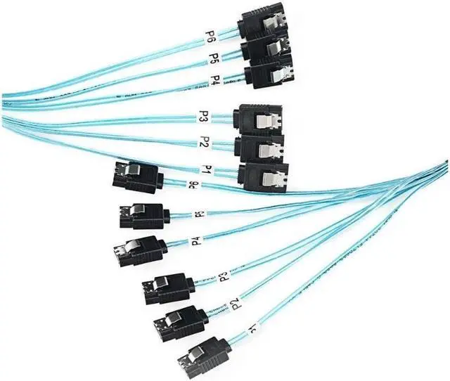 Alt view image 3 of 7 - CableDeconn High Speed 6Gbps 6pcs Set Sata 6 SATA Cable SAS Cable for Server 1M