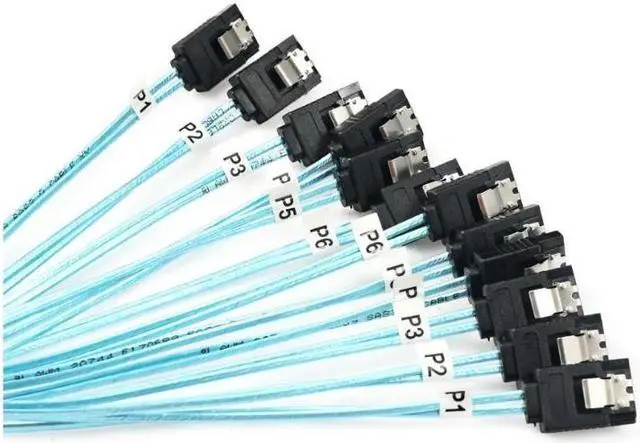 Alt view image 4 of 7 - CableDeconn High Speed 6Gbps 6pcs Set Sata 6 SATA Cable SAS Cable for Server 1M