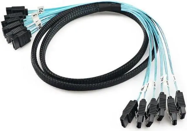 Alt view image 6 of 7 - CableDeconn High Speed 6Gbps 6pcs Set Sata 6 SATA Cable SAS Cable for Server 1M