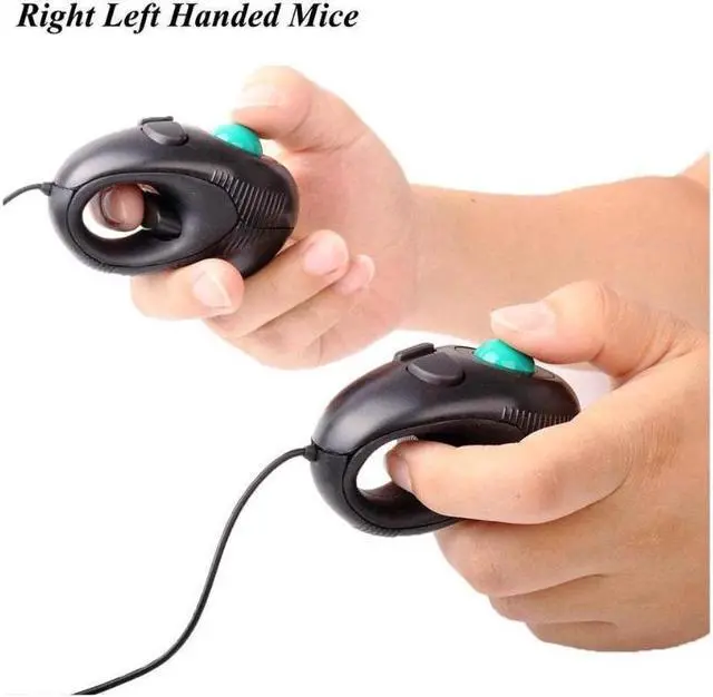 Alt view image 3 of 7 - Ergonomic Handheld Trackball Mouse Wired Mini USB Portable Finger Travel Computer Right Left Handed Mice for PC Laptop Mac Window OS Linux Unix