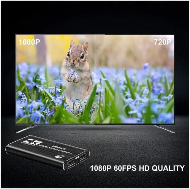 Alt view image 7 of 7 - 4K Audio Video Capture Card, USB 3.0 HDMI Video Capture Device, Full HD 1080P 60FPS for Game Recording, Live Streaming Broadcasting-Black